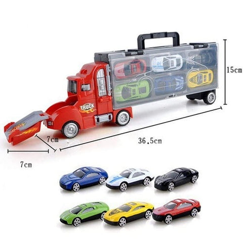 Extrokids Fun and Racing Plastic Storage Truck With Sliding Cars And Accessories Carrying Case - EKR0030