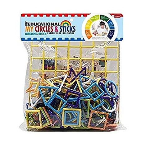 Extrokids Constructional Plastic Build StickBlock Games Smart Colorful Sticks with Different Shape Puzzle Connector - EKR0047