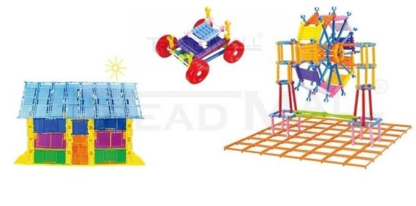 Extrokids Constructional Plastic Build StickBlock Games Smart Colorful Sticks with Different Shape Puzzle Connector - EKR0047
