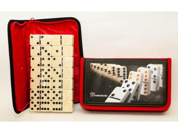 Extrokids Fun Double Six Dot Dominoes Set of 28 for 2 - 4 Players with Carry Pouch Bag - EKR0054