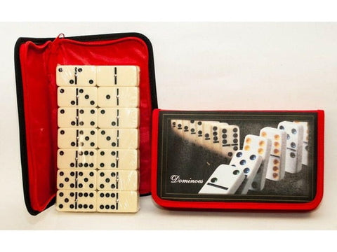 Extrokids Fun Double Six Dot Dominoes Set of 28 for 2 - 4 Players with Carry Pouch Bag - EKR0054