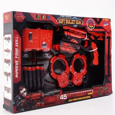 Extrokids Kids Protective Army Mission Launcher Gun Set With Handcuffs And Binoculars - EKR0058