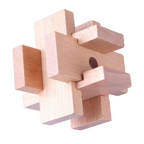 Extrokids Wooden Perplexing IQ brain buster  9PCS/Set Intelligence 3D Wooden Brain  IQ Puzzle Toy - EKR0059