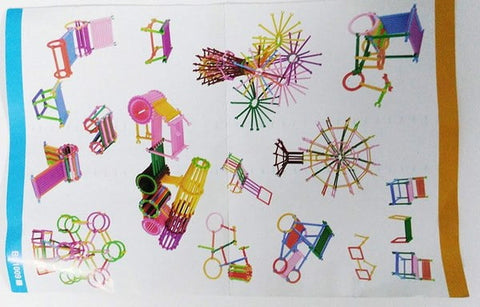 Extrokids Colourful Plastic Shape Educational Stick Assembly Blocks Game for Child - EKR0063