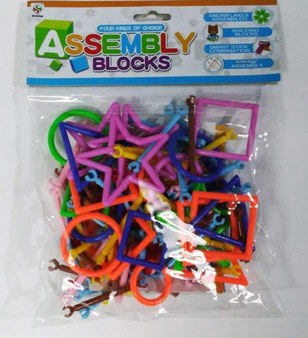 Extrokids Colourful Plastic Shape Educational Stick Assembly Blocks Game for Child - EKR0063
