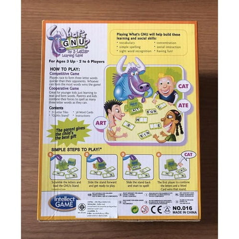 Extrokids Montessori 3 Letter Learning Game Whats GNU - EKR0075