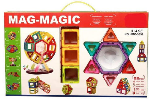 Extrokids Montessori Brain Development 52 PCS Mag Magical Magnetic Building Blocks 3D Magic Play Stacking Set - EKR0081