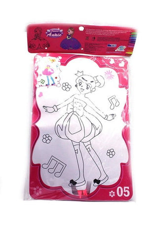 Extrokids Princess Annie Super Beautiful and Intelligent Doll White with Sketch Pen and A Coloring Pad , Random Colors Will be Shipped - EKR0103