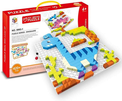 Extrokids Building Blocks for Toddlers Educational Puzzle Toy for Kids 6 in 1 Bricks Puzzle Toy  Dinosaurs Models Bricks - EKR0173