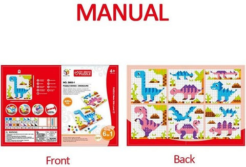 Extrokids Building Blocks for Toddlers Educational Puzzle Toy for Kids 6 in 1 Bricks Puzzle Toy  Dinosaurs Models Bricks - EKR0173