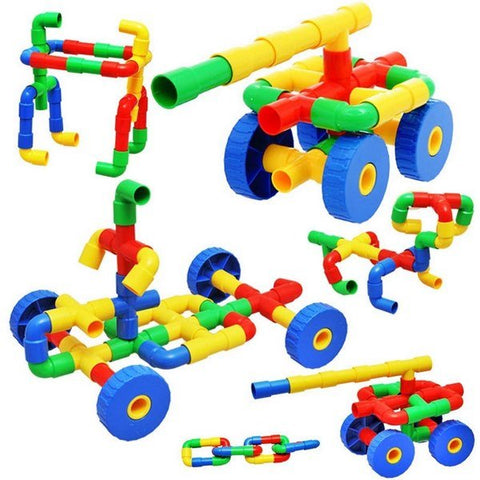 Extrokids Multicolor Educational DIY Creative Pipe & Joint  Building Blocks  Toy for Kids- EKR0184