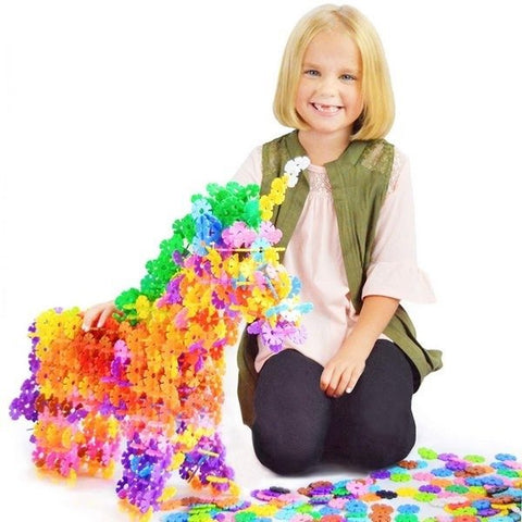 Extrokids Planet of Toys Plastic Building Snowflake Shape Blocks - EKR0202