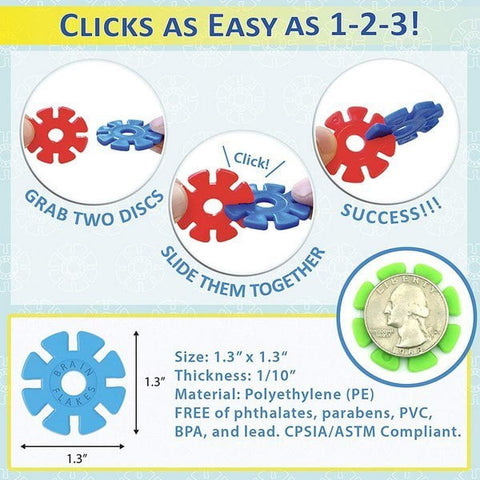 Extrokids Planet of Toys Plastic Building Snowflake Shape Blocks - EKR0202