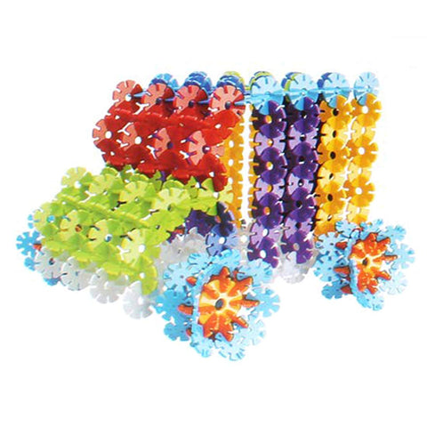 Extrokids Plastic Building Snowflake Shape Blocks Toys, Multicolour - EKR0209