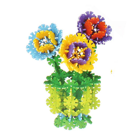 Extrokids Plastic Building Snowflake Shape Blocks Toys, Multicolour - EKR0209