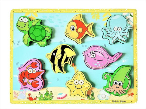 Extrokids Montessori Learning Wooden Puzzle Sea Animals - EKR0214