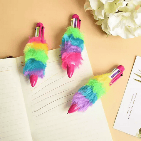 RAINBOW FUR PEN FOR PARTY FAVOUR GIFT - EKRG0006