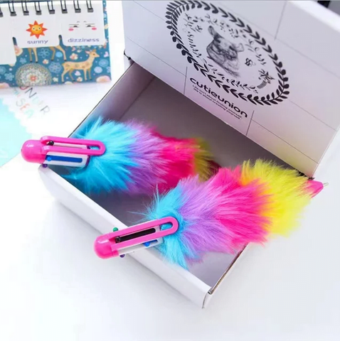RAINBOW FUR PEN FOR PARTY FAVOUR GIFT - EKRG0006