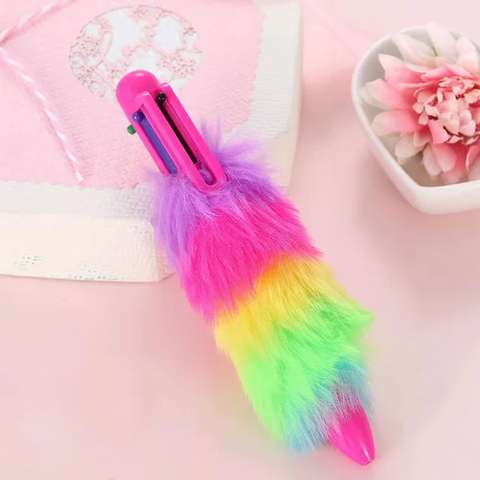 RAINBOW FUR PEN FOR PARTY FAVOUR GIFT - EKRG0006