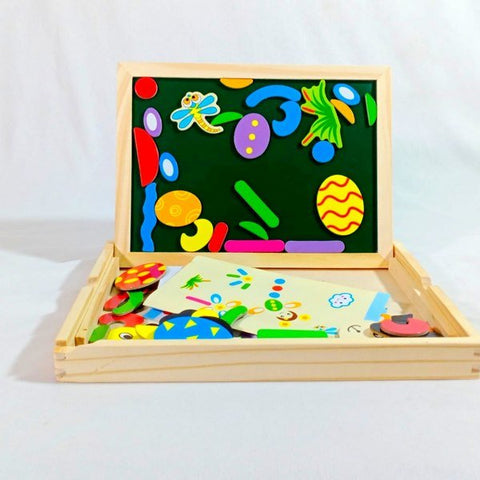 Extrokids Fantastic Wooden 2in1 Multipurpose Easel Childrens Jigsaw Puzzle Drawing Board Toy -  EKSD0016