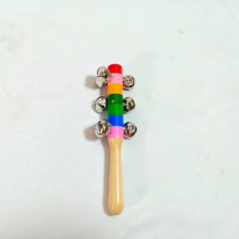 Extrokids Colorful Wooden Rainbow Handle Jingle Bell Rattle Toy Crib Shaker Stick -  EKSD0059