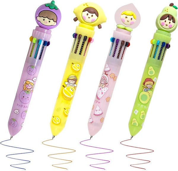 Cute Vegetables 10 Colour Ball Pen 1Pc Random Design Will Be Shipped - EKSS0032