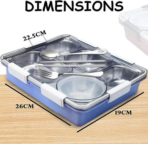 Stainless Steel Lunch Box Blue - EKSS0046