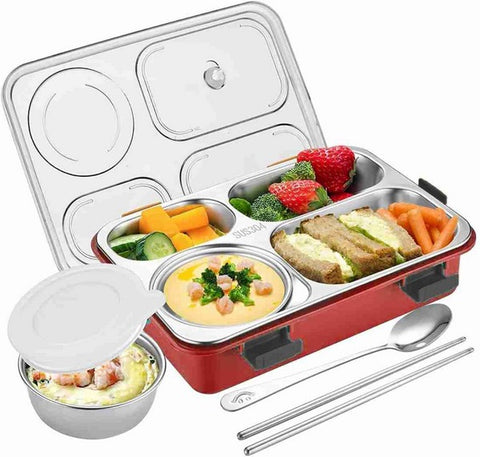 Lunch Box Stainless Steel Red - EKSS0085