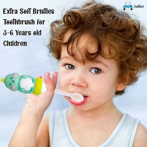 Soft Bristle Cartoon Tooth Brush Dino Mint Green  - EKSS0095