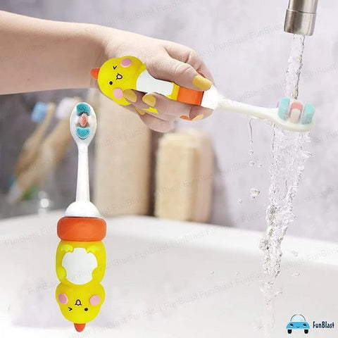 Soft Bristle Cartoon Tooth Brush Dino Yelloe - EKSS0096