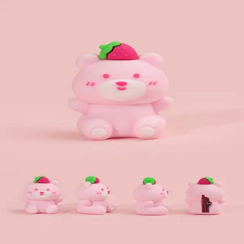Strawberry Light Pink Bear Sharpner - EKSS0100