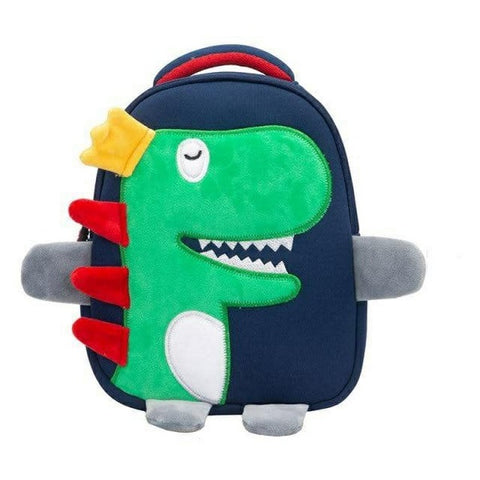 Dino With Crown Backpack For Kids Navy Blue - EKSS0136