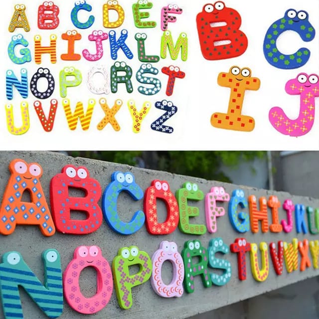 Wooden Alphabet Fridge Magnets | Cute & Educational Tool for Little Learners