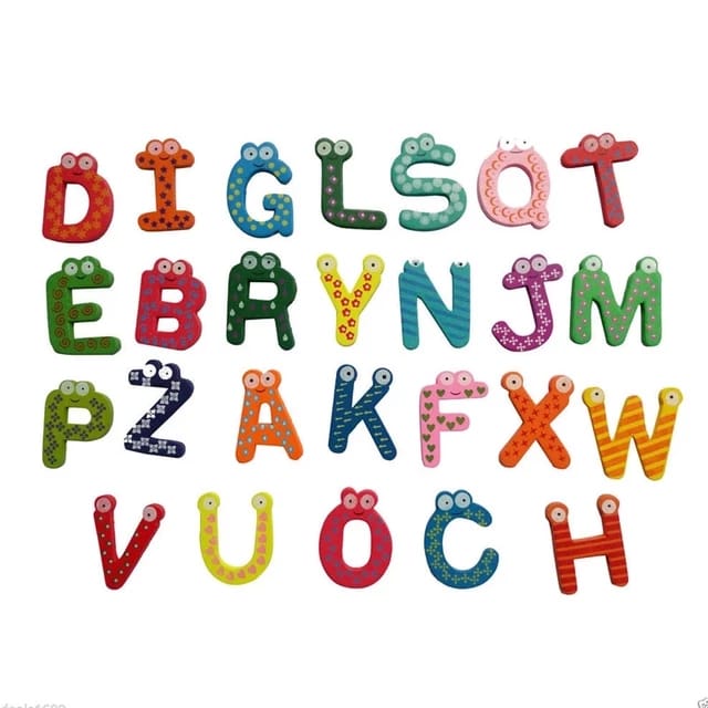 Wooden Alphabet Fridge Magnets | Cute & Educational Tool for Little Learners