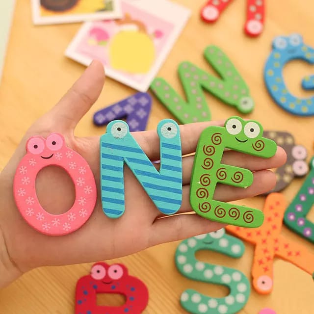 Wooden Alphabet Fridge Magnets | Cute & Educational Tool for Little Learners