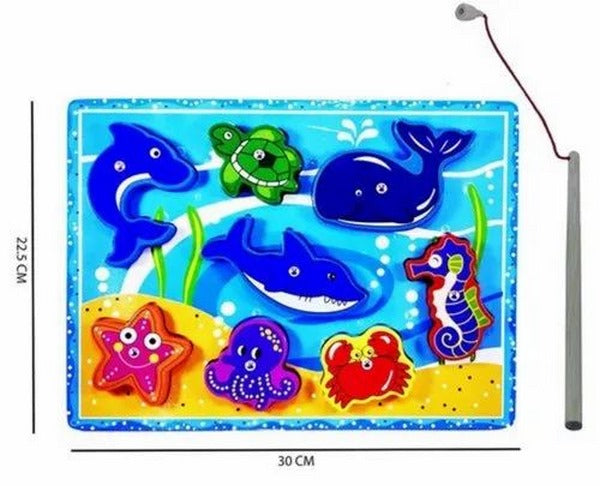 Wooden Magnetic Fishing Game - EKT0620 - random design wil be shipped