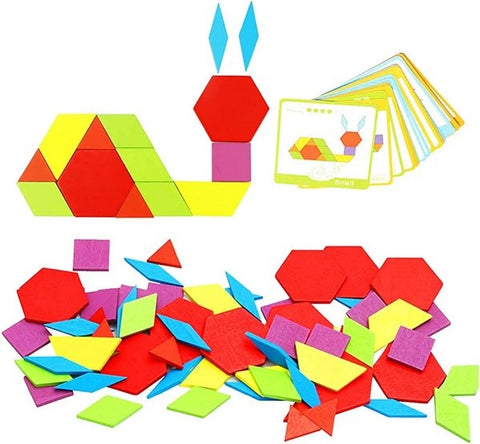 Creative wooden Pattern Blocks - 130pcs - Diamond Shapes - EKT0737