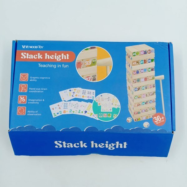 Extrokids Wooden Number Learning Stack Height - EKT1706