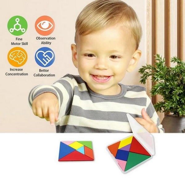 Wooden Mini Tangram Puzzle | Boosts Cognitive & Motor Skills