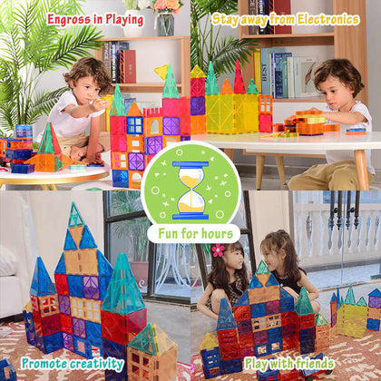 Extrokids Magnetic Tiles Building Blocks 120 Pcs - EKT1844