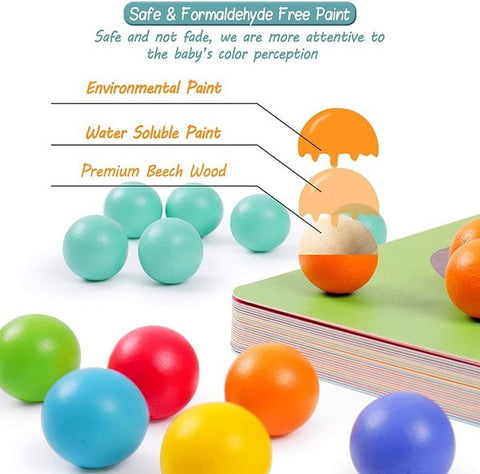 Extrokids Interesting Wooden Clip Bead Stacking Learning Toy - EKT1851