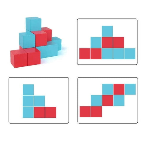 Extrokids Children Montessori Wooden 3D Jigsaw Puzzle Pixy Cubes Spatial Thinking Learning Educational Toy - EKT1854
