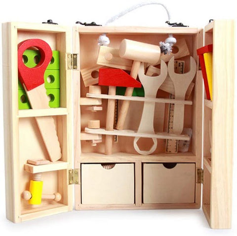 Extrokids Wooden Toy Simulation Disassembly Toolbox Play House Toy - EKT1855