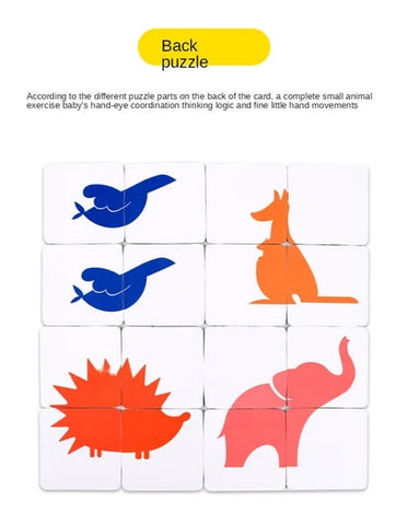 Extrokids Montessori Teaching Wooden Shadow Matching Game Graphics Card - EKT1860