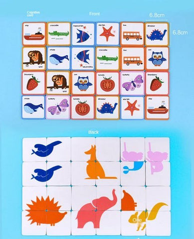 Extrokids Montessori Teaching Wooden Shadow Matching Game Graphics Card - EKT1860