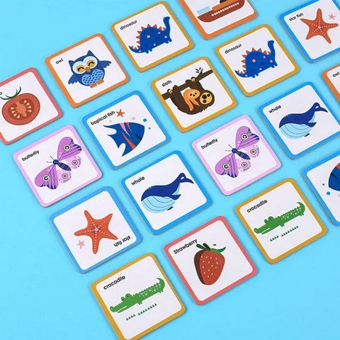 Extrokids Montessori Teaching Wooden Shadow Matching Game Graphics Card - EKT1860