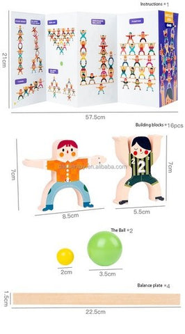 Extrokids Wooden Hercules Balance Building Blocks DIY Stacking Jade Toys for Children - EKT1861