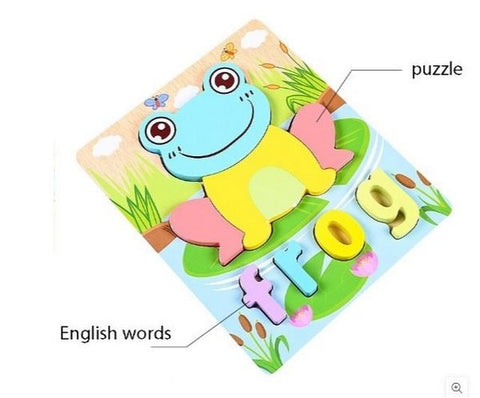 Extrokids 3d Wooden Puzzle Board - Frog - EKT1867