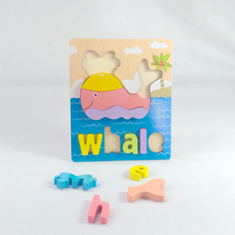 Extrokids 3d Wooden Puzzle Board - Whale - EKT1869