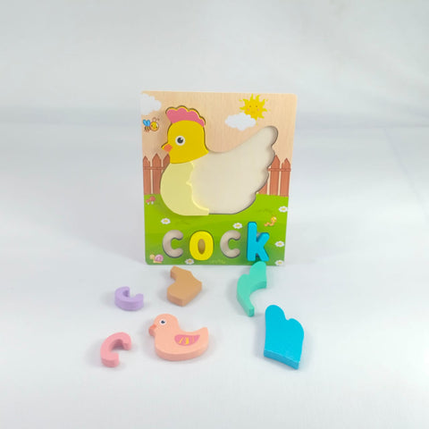 Extrokids 3d Wooden Puzzle Board - Cock - EKT1870